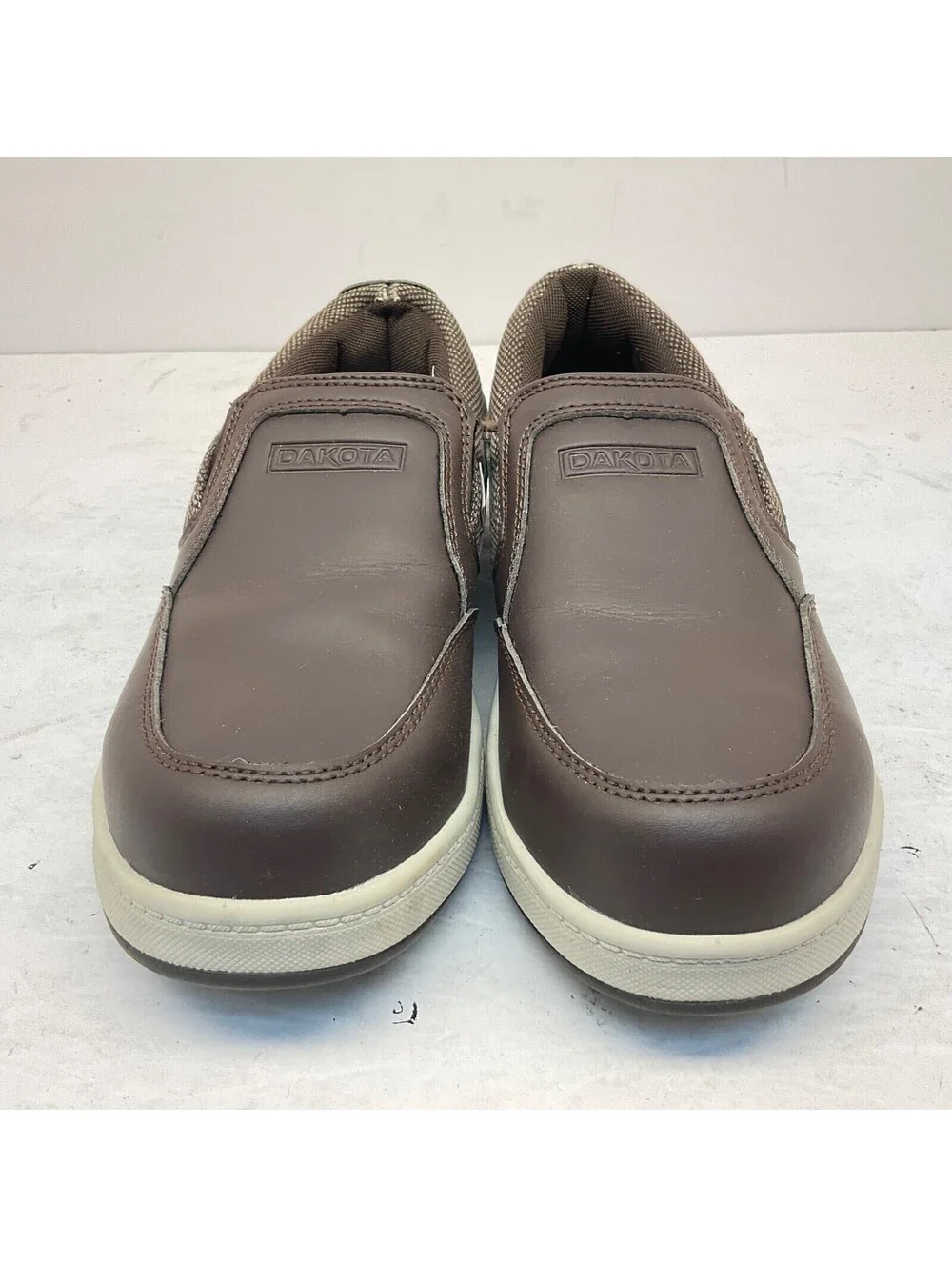 DAKOTA Men's Slip-On Street Sport STSP Safety Work Shoes 3819 Brown Leather 7M